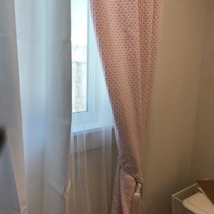 Pottery Barn curtains with pink polka dots